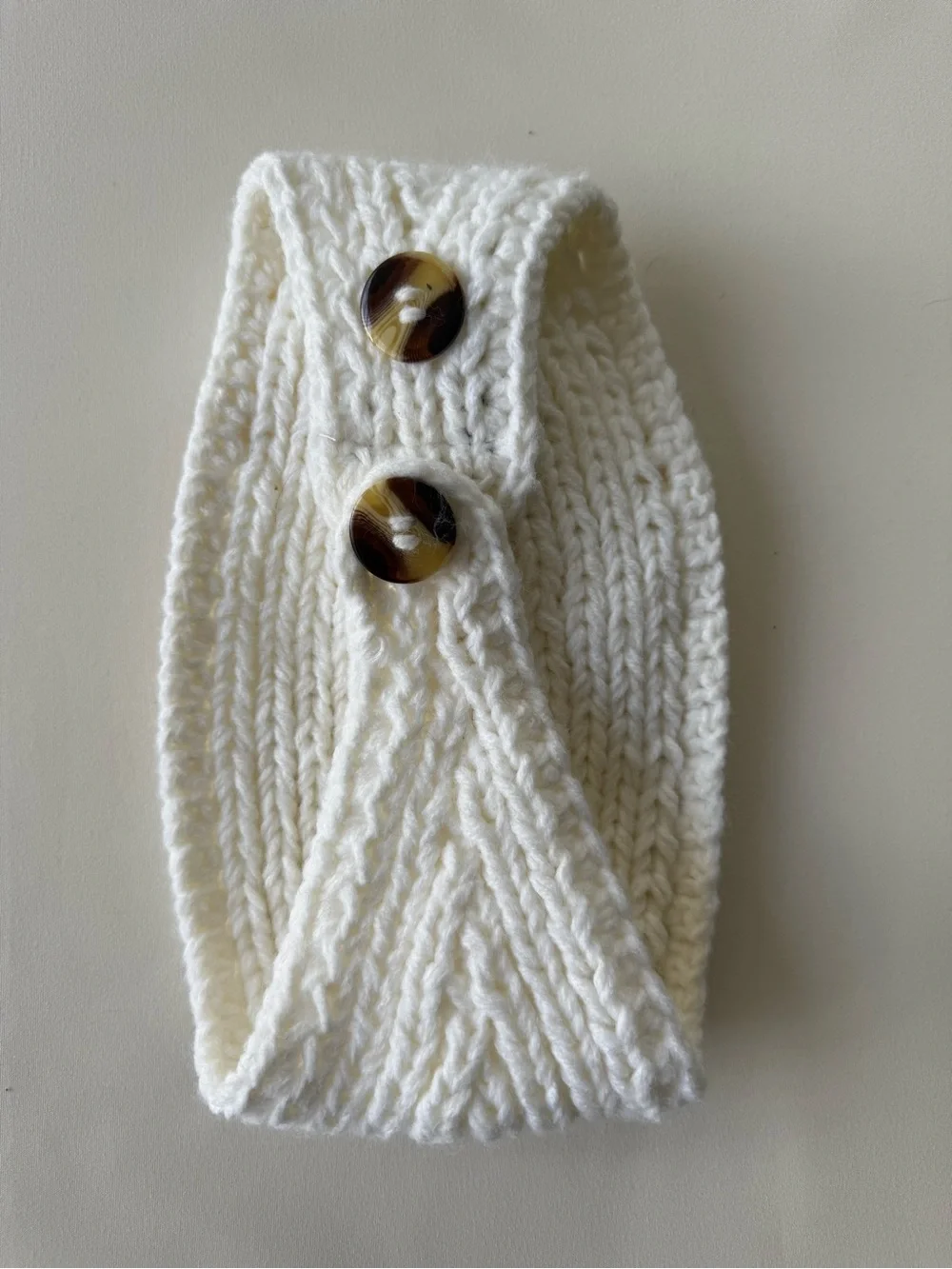 C.C White Knit Bow Headband with Beaded Accent